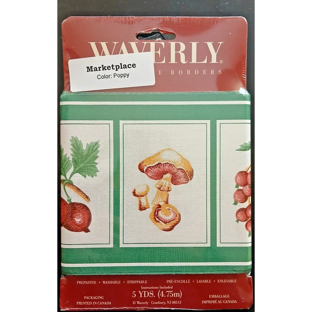 Waverly Garden Room Decorative Wall Border MARKET PLACE POPPY New 5 Yds